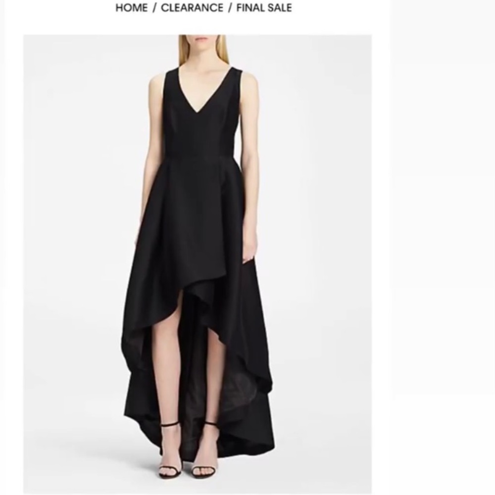 Calvin Klein high low v- neck gown